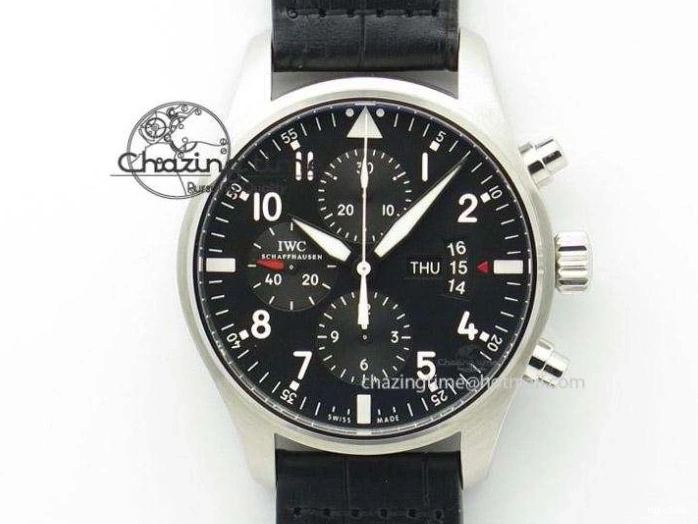 MIROTIME 0306 GoodFit Big Pilot Real PR IW500912 ZF Best Edition Black Dial On Black Leather Strap A 7287
